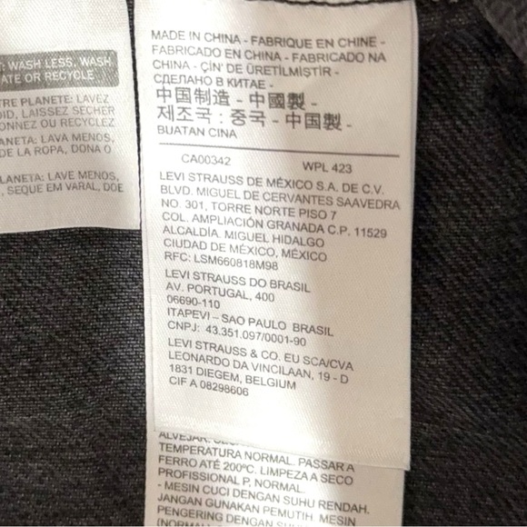 LEVI’s ✘ Black Cotton Denim Oversized Jean Jacket, Unisex, S - Picture 7 of 10